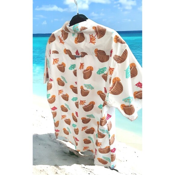 Huntington Beach Club Mens Shirt Tropical Hawaiian Short Sleeve Button Up XL - Picture 4 of 6